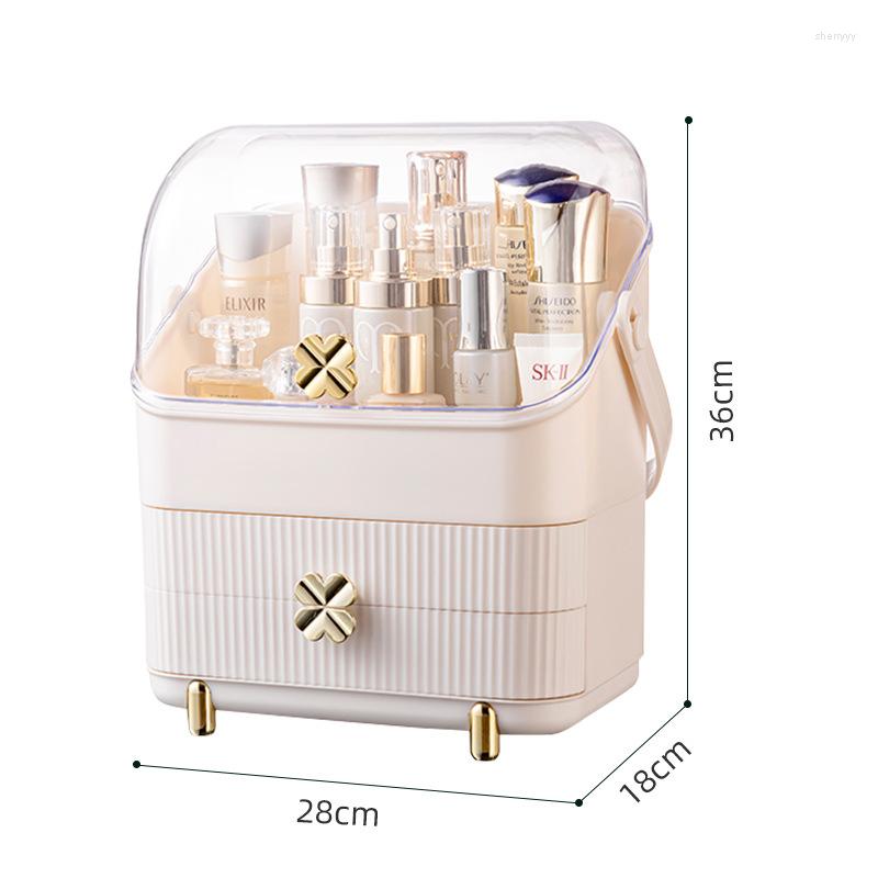 Storage Boxes Large Capacity Makeup Organizer and Jewelry Holder-Storage Box with Compartments for Lipsticks Brushes Skincare Products and More for Ba