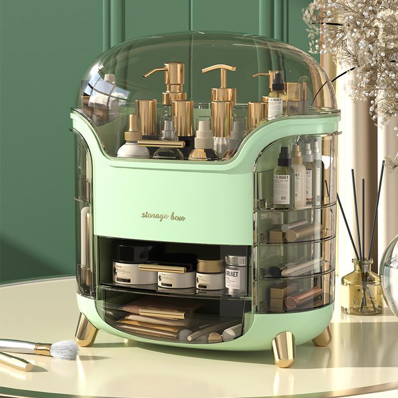 Storage Boxes Large Capacity Makeup Organizer and Jewelry Holder-Storage Box with Compartments for Lipsticks Brushes Skincare Products and More for Ba