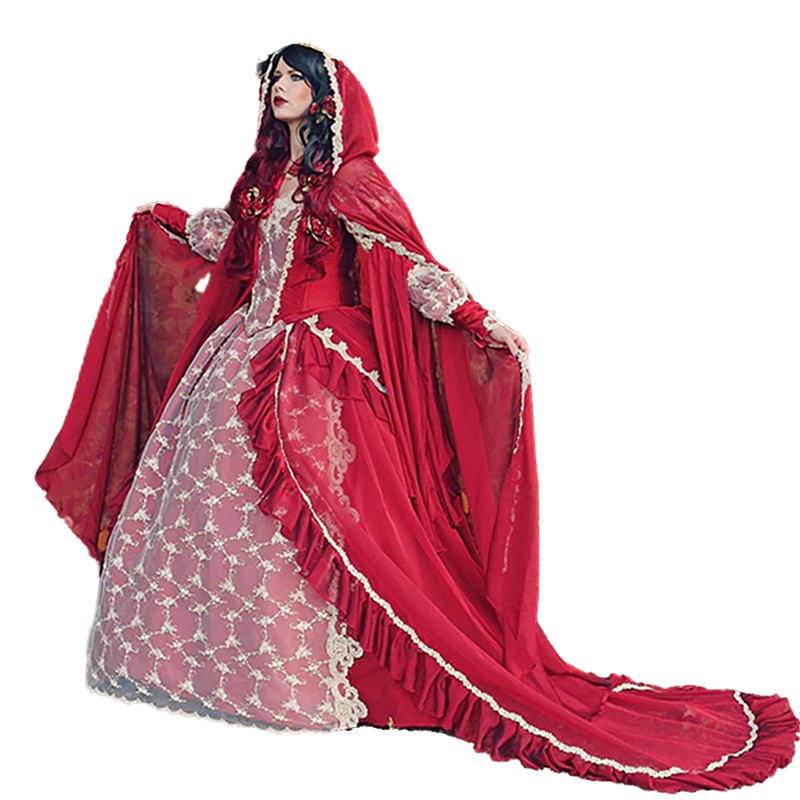 Fantasy Sleeping Beauty Wedding Dress With Cap Long Sleeve Court Train 2023 Winter Vintage Country Bride Ball Gown Lace Applique Beaded Masquerade Cos