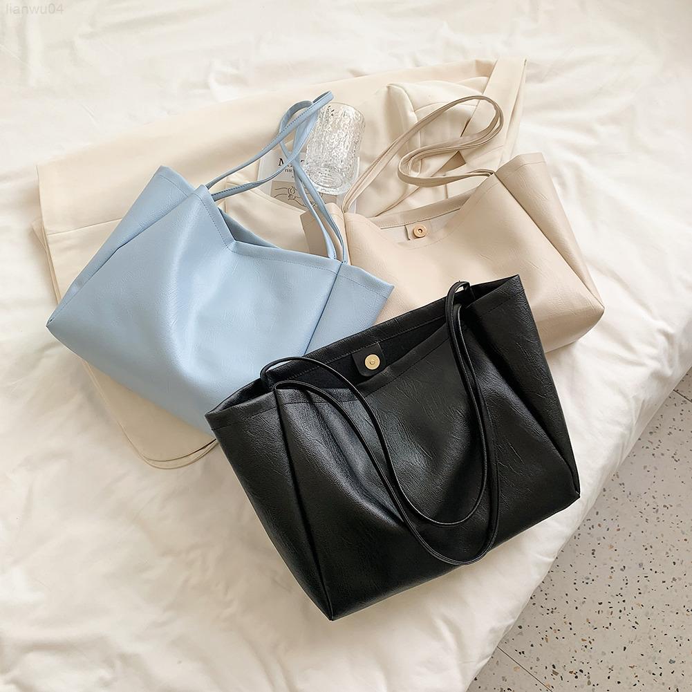 Shoulder Bags Women Casual Solid Color Pu Leather Tote Shopping Bag Vintage Large Handbags Hipster Versatile Retro Soft Shopping Bag, Black
Shoulder Bags Women Casual Solid Color Pu Leather Tote Shopping Bag Vintage Large Handbags Hipster Versatile Retro Soft Shopping Bag, Black