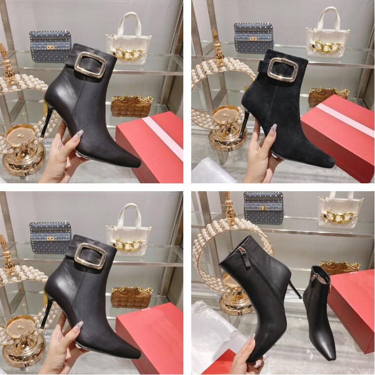 5A Metal Buckle Booties Suede Leather Boots Suede Upper Designer Luxury Women Side Zip Casual High Heel Boot, Box
5A Metal Buckle Booties Suede Leather Boots Suede Upper Designer Luxury Women Side Zip Casual High Heel Boot, Box