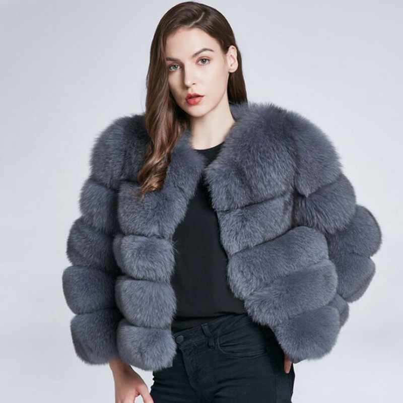 Womens fur style Imitation fox hair Short jacket female winter warms leather quality Outdoor coat Noble coats Thicken and keep warm streetwear Asian S