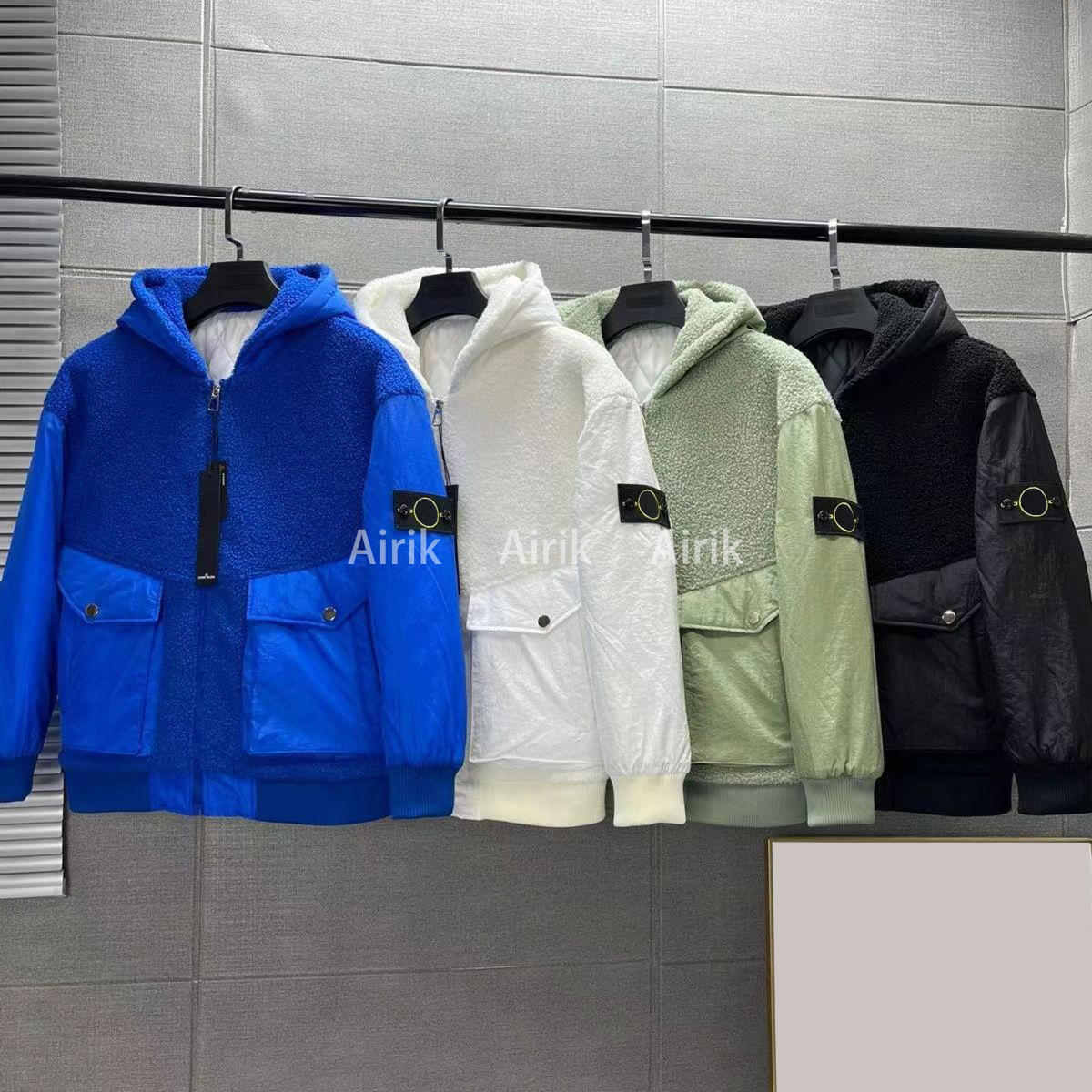 Designer stone Fleece Men' Fur pocket jackets island jacket Parkas long sleeve zipper Badges men tshirt casual coat windbreaker embrodiery mens shirts coats well, Blue
Designer stone Fleece Men' Fur pocket jackets island jacket Parkas long sleeve zipper Badges men tshirt casual coat windbreaker embrodiery mens shirts coats well, Blue
