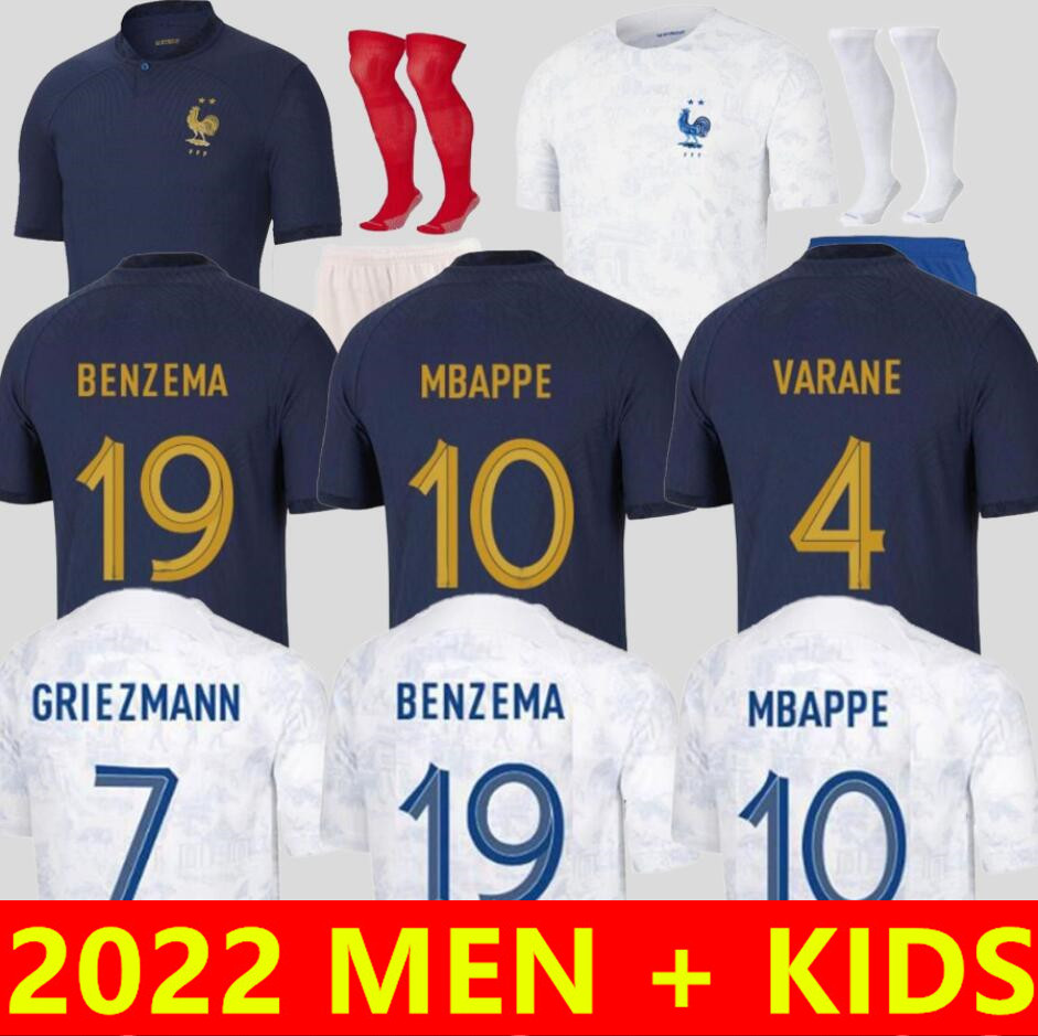2022 BENZEMA soccer jerseys MBAPPE GRIEZMANN KANTE POGBA ZIDANE GIROUD MATUIDI Kimpembe VARANE PAVARO 22/23 French Maillot de football shirt woman Men kids kit Set, 2022 away adult
2022 BENZEMA soccer jerseys MBAPPE GRIEZMANN KANTE POGBA ZIDANE GIROUD MATUIDI Kimpembe VARANE PAVARO 22/23 French Maillot de football shirt woman Men kids kit Set, 2022 away adult
