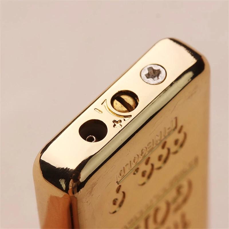 Lighters Cigarette Accessories Fashion Gold Bar Torch Shape Butane Gas Wheel Metal Lighter Inventory Wholesale W260202