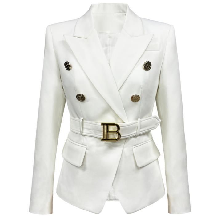 Women039s designer Blazers Spring And Autumn Fashion Highquality Small blazer B Home Lion Button Short Black White Jacqua