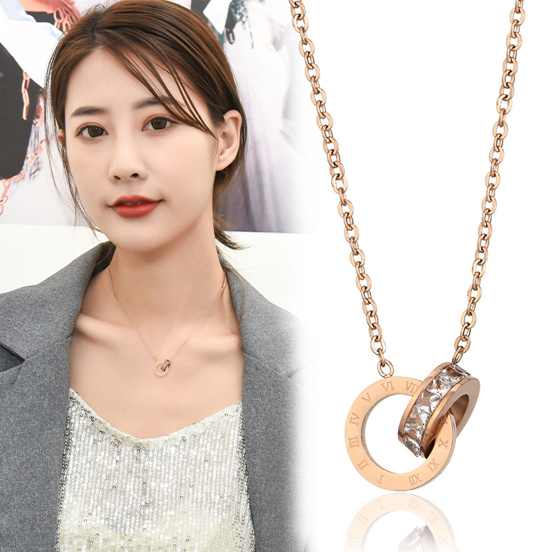 Roman Numeral Circle Necklace Cubic Zirconia Double Circles Necklaces for Women Fashion Jewelry Gift
Roman Numeral Circle Necklace Cubic Zirconia Double Circles Necklaces for Women Fashion Jewelry Gift