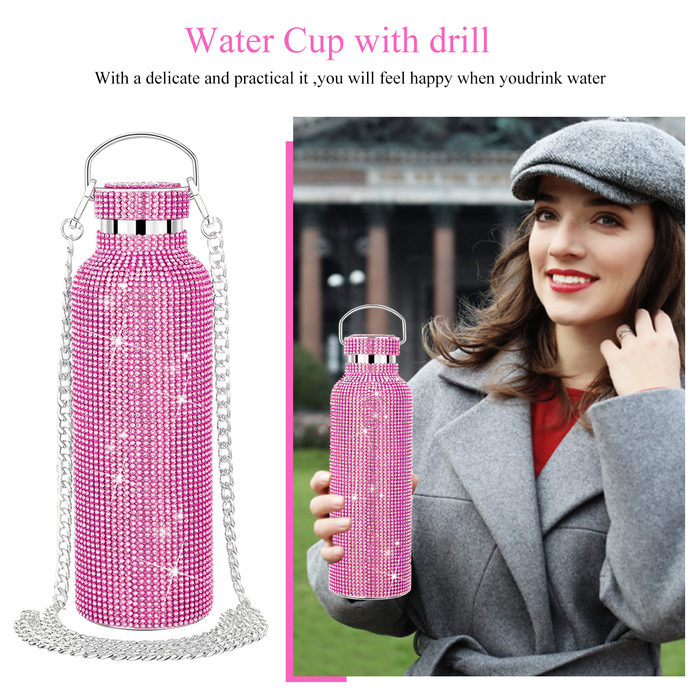 Water Bottles Bling Diamond Thermos Bottles Portable Glitter Water Bottle Crossbody Stainless Steel Thermal Flask 350ml500ml750ml 7820575
