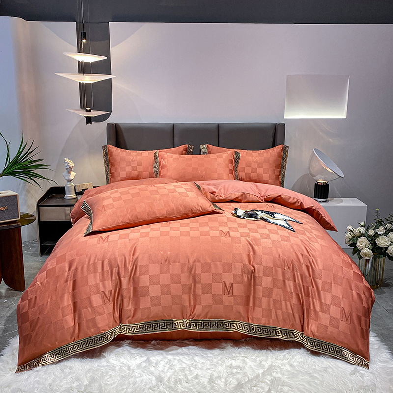 Jacquard luxury bedding set king size stain bedclothes bed linens 4pcs cotton silk lace duvet cover sets bedsheet pillowcases Soft Four-piece, White
Jacquard luxury bedding set king size stain bedclothes bed linens 4pcs cotton silk lace duvet cover sets bedsheet pillowcases Soft Four-piece, White