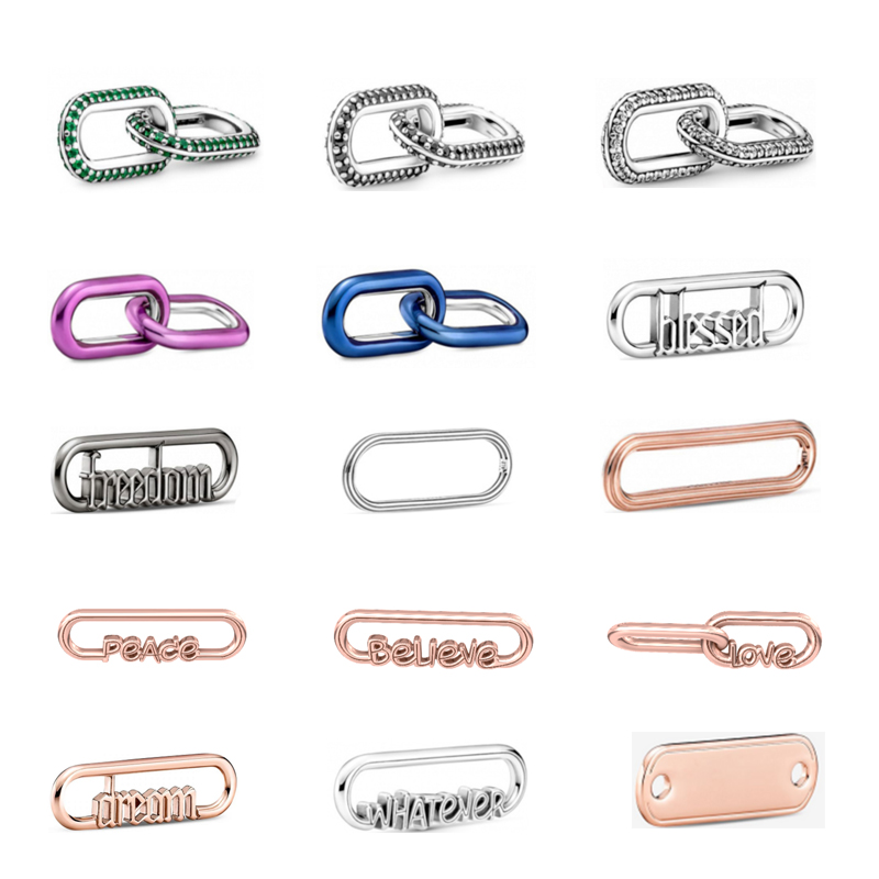925 Sterling Silver Suspension Charm ME Series Link Earrings Shape Connector Eye Medal Pendant Fit Pandora Charm Bracelet DIY Jewelry Accessories
925 Sterling Silver Suspension Charm ME Series Link Earrings Shape Connector Eye Medal Pendant Fit Pandora Charm Bracelet DIY Jewelry Accessories