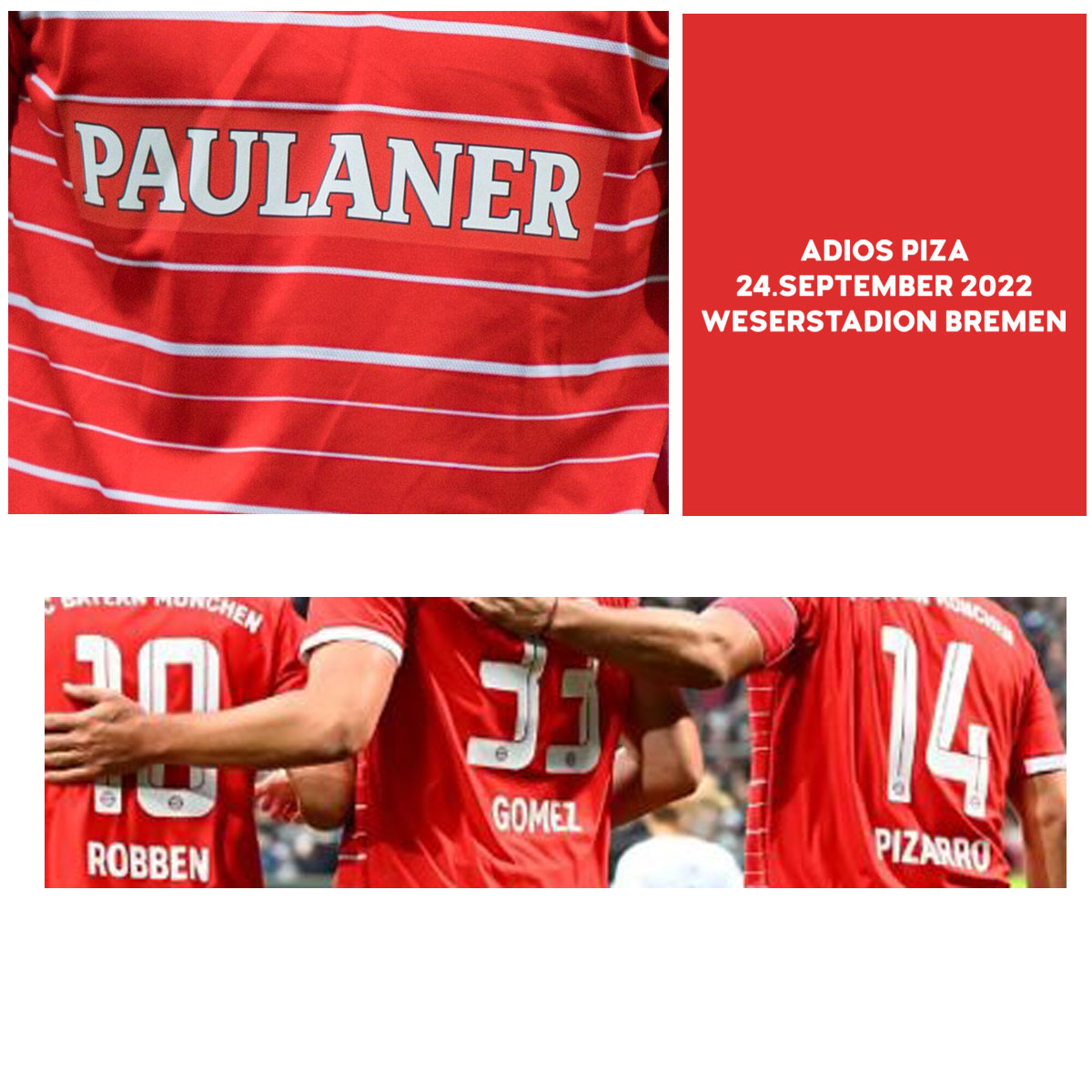 American College Football Wear 2022 Player Issue Farewell Game Of Claudio Pizarro Jersey Robben Gomez Maillot adios piza With Special Sponsor SPorts Shirt, Fans version farewell
American College Football Wear 2022 Player Issue Farewell Game Of Claudio Pizarro Jersey Robben Gomez Maillot adios piza With Special Sponsor SPorts Shirt, Fans version farewell