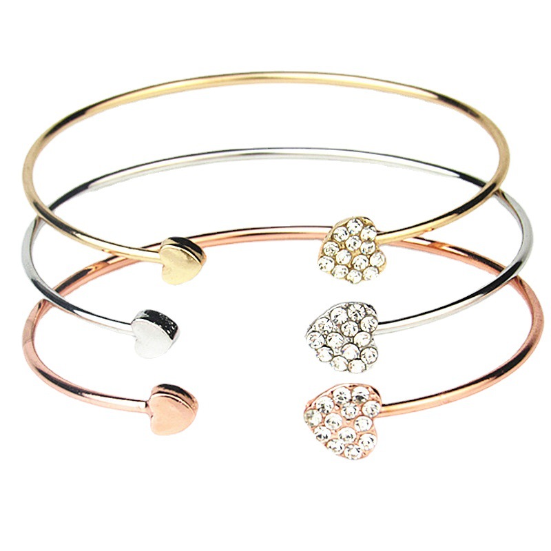 Heart Shaped Bangle for Women Adjustable Crystal Heart Cuff Bangles Fashion Bracelet Jewelry
Heart Shaped Bangle for Women Adjustable Crystal Heart Cuff Bangles Fashion Bracelet Jewelry