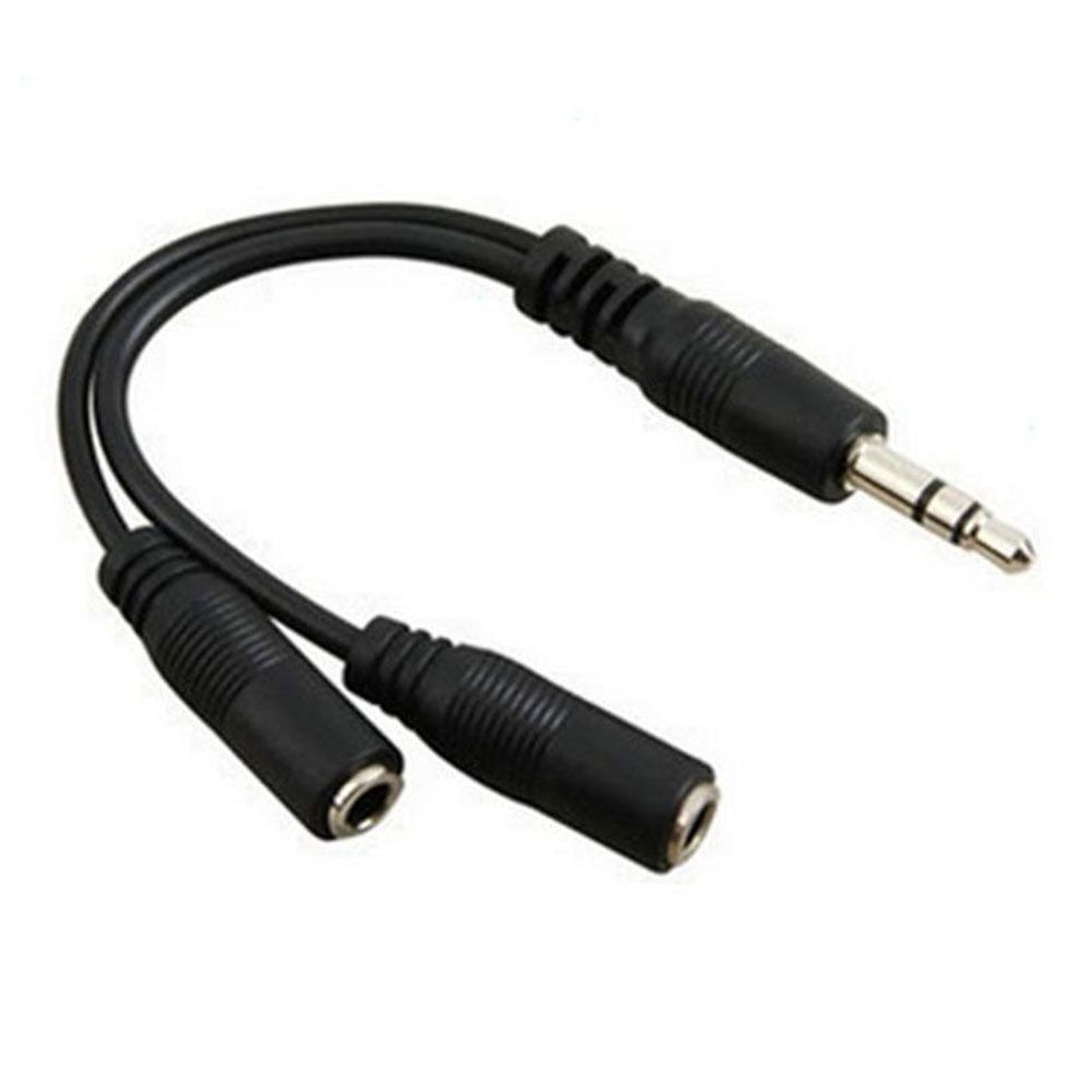 3.5mm Audio Cables Headphone Aux Y Splitter Adapter Earphone Converter 1 Male to 2 Female Microphone Cord