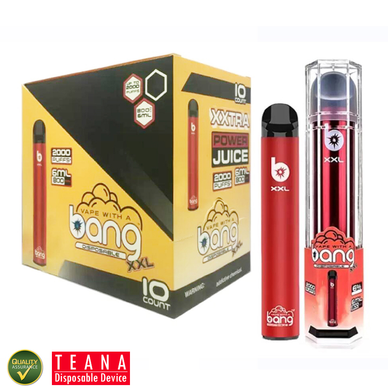 Bang XXL XXTra 2000 Puffs Disposable Vape with CE E Cigarette Pen Stick Device 800mAh 6ml Pre-filled Pods Cartridges Vaporizers Bangvapes
Bang XXL XXTra 2000 Puffs Disposable Vape with CE E Cigarette Pen Stick Device 800mAh 6ml Pre-filled Pods Cartridges Vaporizers Bangvapes