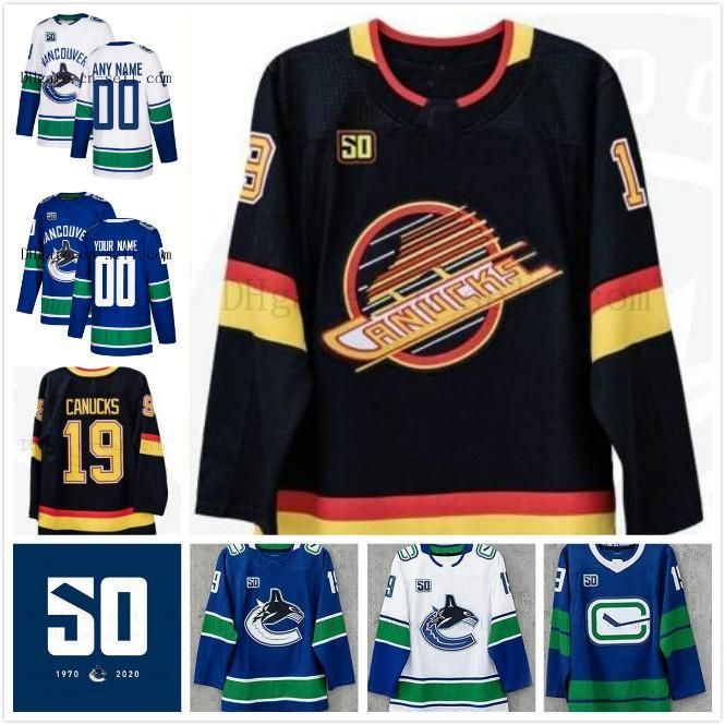 College wear Hockey 50th Season Patch Vancouver Canucks Elias Pettersson Bo Horvat Brock Boeser Podkolzin Miller Roussel Alexander Sedin Vir, 2019 away/men
College wear Hockey 50th Season Patch Vancouver Canucks Elias Pettersson Bo Horvat Brock Boeser Podkolzin Miller Roussel Alexander Sedin Vir, 2019 away/men