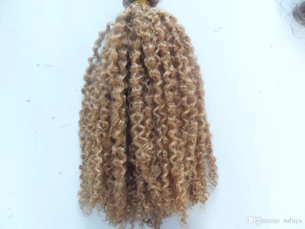 Ponytails Drawstring Afro Kinky Curly Ponytail 10 Inch honey Blonde Color raw virgin natural hair products for black women Ponytail Hairpiece