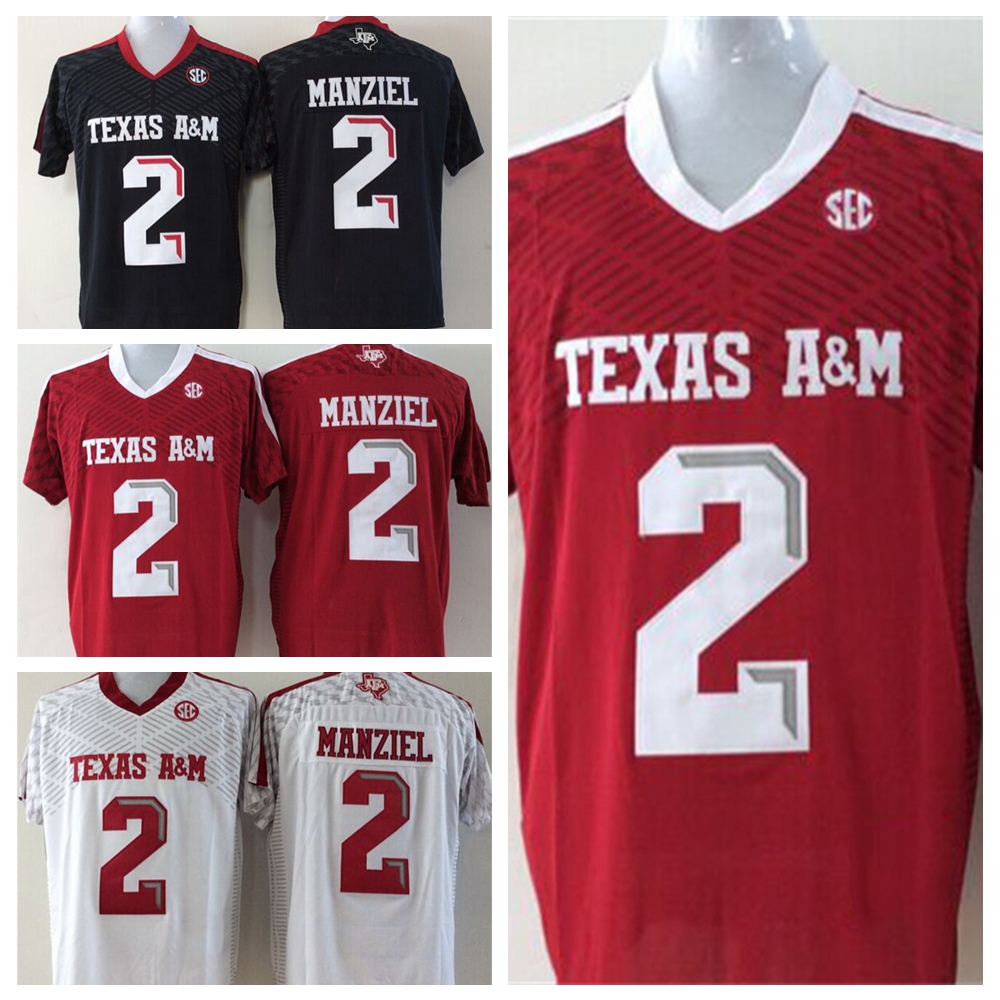 NCAA College Football 2 Johnny Manziel Jersey Men Texas Aggies University Myles Garrett Von Miller 9 Seals-Jones SEC Red White Black All STitched Team Color