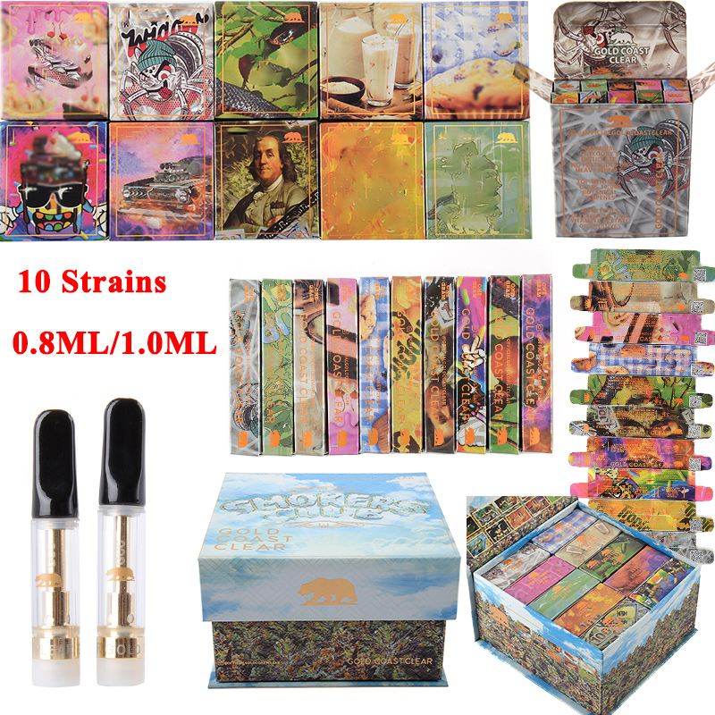 Hot GCC Carts GOLD COAST CLEAR Vape Cartridges Smoker Club Packaging 0.8ML 1.0ml Ceramic Coil Atomizers 510 Thread Thick Oil E-cigarettes Wax Vaporizers Empty Pods
Hot GCC Carts GOLD COAST CLEAR Vape Cartridges Smoker Club Packaging 0.8ML 1.0ml Ceramic Coil Atomizers 510 Thread Thick Oil E-cigarettes Wax Vaporizers Empty Pods