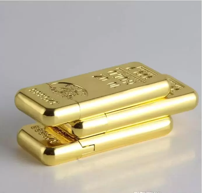 Lighters Cigarette Accessories Fashion Gold Bar Torch Shape Butane Gas Wheel Metal Lighter Inventory Wholesale W260202