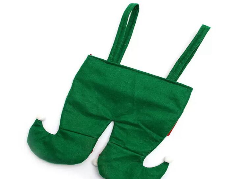 Non Woven Fabric Christmas Elf Pants Stocking Candy Bag Kids X-mas Party Decoration Ornament Gift