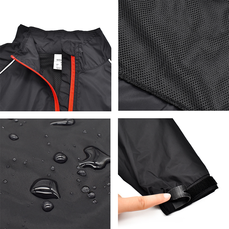 Cycling Jackets WOSAWE Reflective Men Jacket Windproof Waterproof Mountain Bike MTB Wind Coat Running Riding Bicycle Windbreaker 2