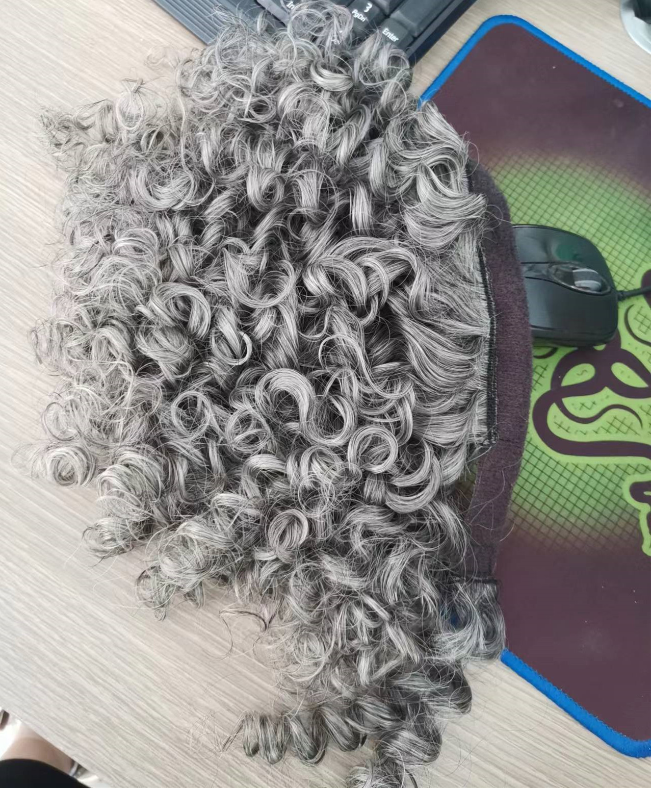 Wraps African American Human Hair Ponytail Silver Grey Pony tail Extension Hairpiece Clip on Gray Afro Deep Curly bun updo chignon Hairstyles 120g 12i