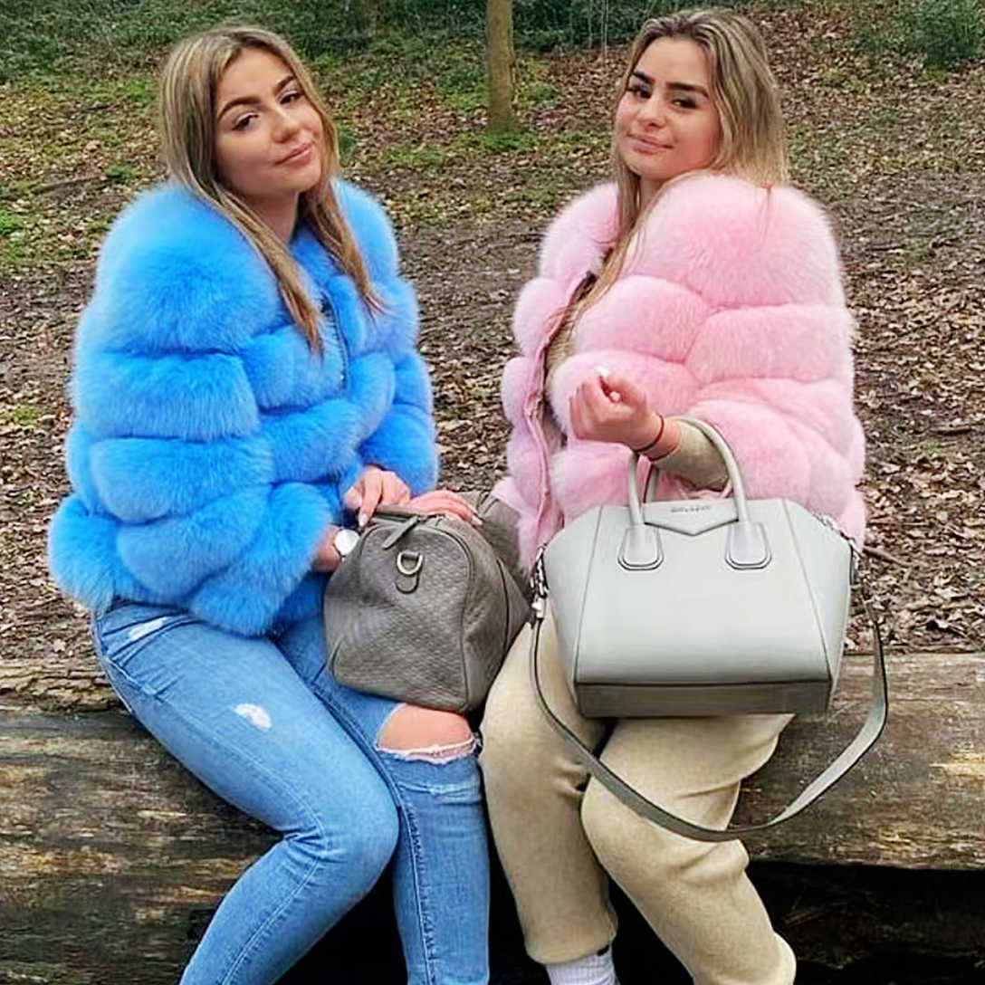 Women fur coat Fashion winter warm natural color thickening Faux fur jackets short coats outerwear sportwear puff sleeve streetwear black puffer jakcets S-4XL