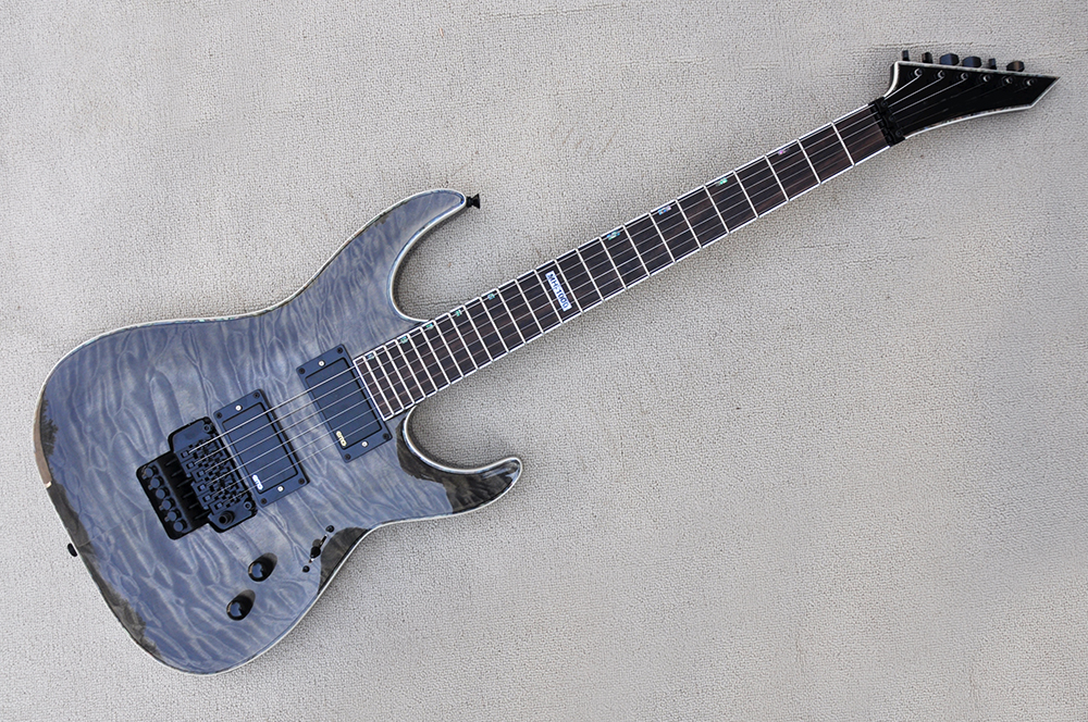 Factory Custom Black Electric Guitar with Double Rock Bridge Quitled Maple Veneer Black Hardware Rosewood Fretboard Can be Customized
Factory Custom Black Electric Guitar with Double Rock Bridge Quitled Maple Veneer Black Hardware Rosewood Fretboard Can be Customized