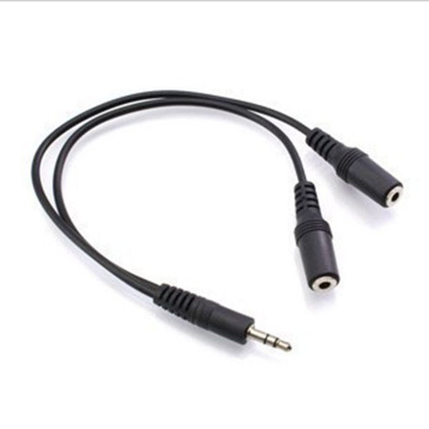 3.5mm Audio Cables Headphone Aux Y Splitter Adapter Earphone Converter 1 Male to 2 Female Microphone Cord