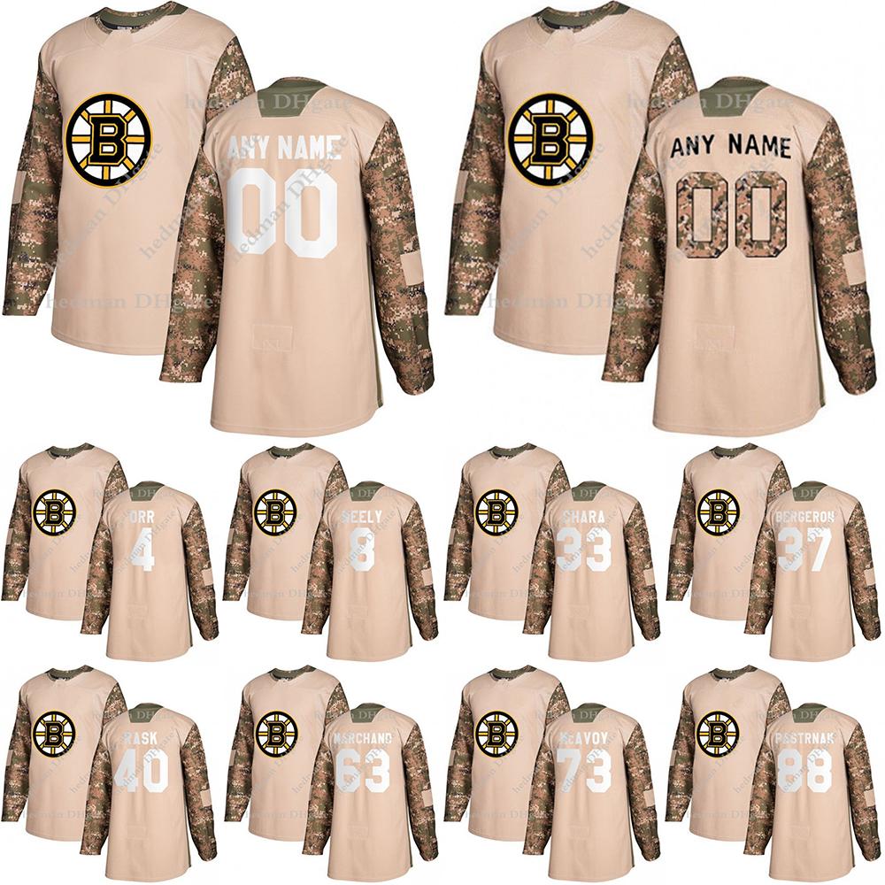 College Wear Boston Bruins Camo Veterans Day Practice jerseys 37 Bergeron 88 David Pastrnak 63 Marchand 4 Orr Customize any number any name, Army green
College Wear Boston Bruins Camo Veterans Day Practice jerseys 37 Bergeron 88 David Pastrnak 63 Marchand 4 Orr Customize any number any name, Army green