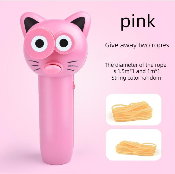 Novelty Games String Launcher Toy Creative Rope Cute Funny Toys for Kids Portable Decompression Toy Adults Dance Machine Electric Handheld Propeller Xmas Gift