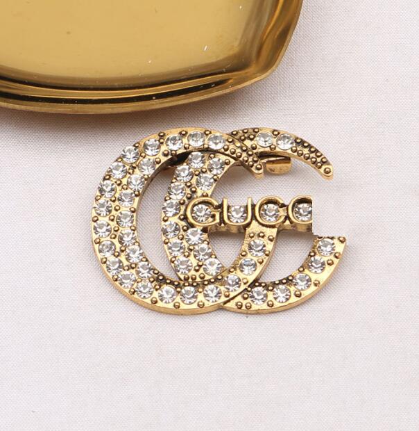 2color Fashion Brand Designer G Letters Brooches 18K Gold Plated Brooch Vintage Suit Pin Small Sweet Wind Jewelry Accessories Wedding Party Gift