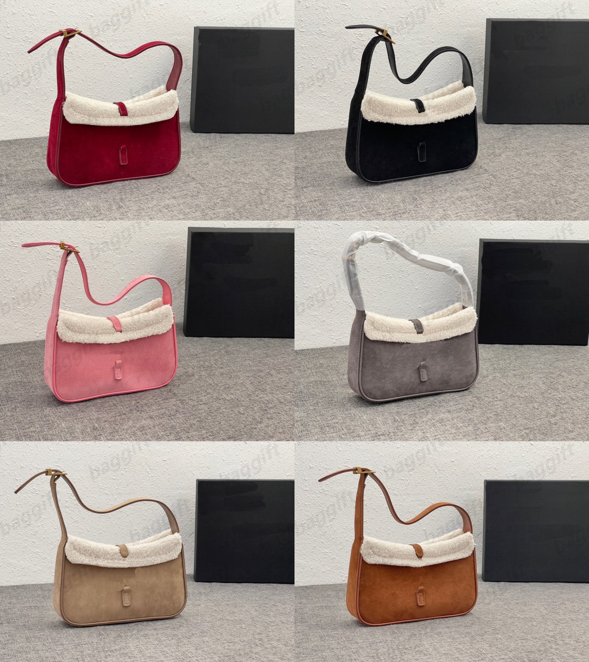 Women LE5a7 Paris Fur fleece Bag Stray Saddle Velour suede Totes Luxury Purse Designer Mini Handbag Cross body Shoulder Flaps gold Metal Hook Lady Axillary hobos
Women LE5a7 Paris Fur fleece Bag Stray Saddle Velour suede Totes Luxury Purse Designer Mini Handbag Cross body Shoulder Flaps gold Metal Hook Lady Axillary hobos