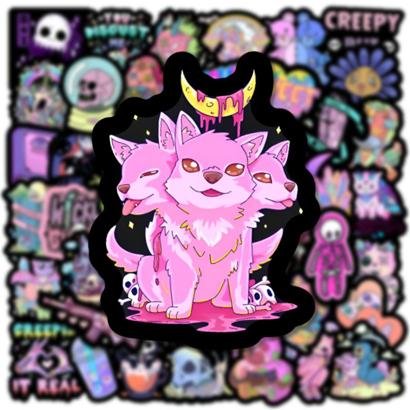 50pcs kawaii halloween stickers Purple Skull sticker gothic graffiti Stickers for DIY Luggage Laptop Motorcycle Sticke