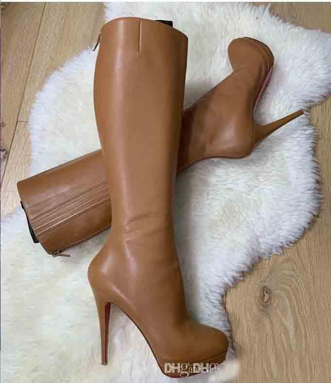 Brown Black Genuine leather Wedding Party Shoes Red Botto Boot for Women Shoes Boots Tall Boots Bianca Botta Waterproof platform high heels
Brown Black Genuine leather Wedding Party Shoes Red Botto Boot for Women Shoes Boots Tall Boots Bianca Botta Waterproof platform high heels