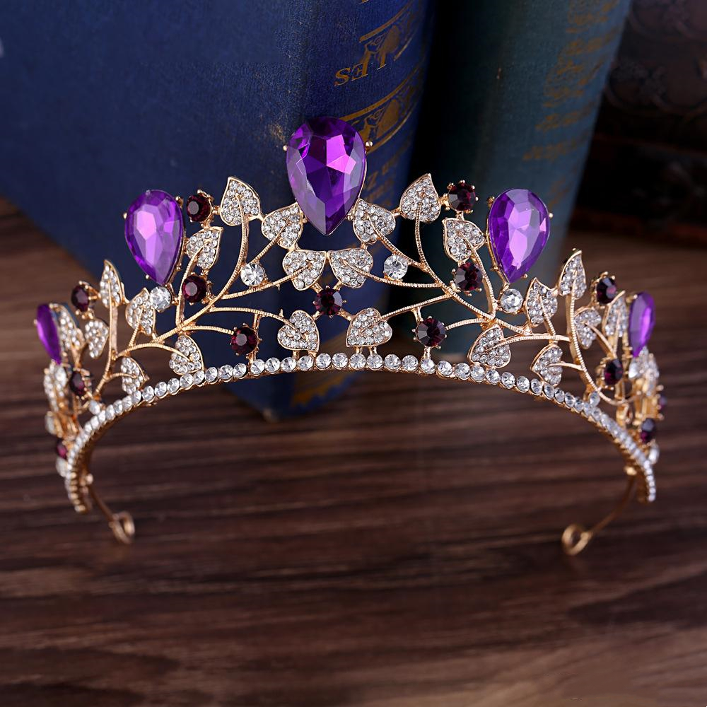 Shines Bridal Crowns Wedding Headpieces Vintage Diamante Pageant Leaves Crystal Tiaras Hairband Water Drop Goddess Rhnestone Prom Evening Party Hair J
