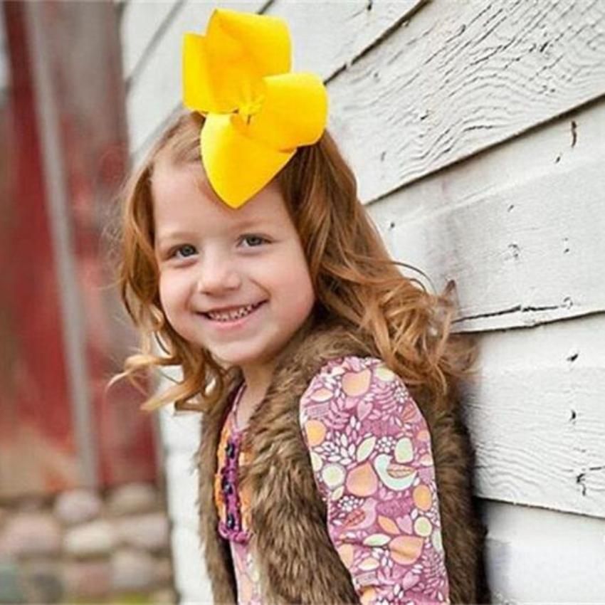 Color 20 Colors 8 Candy Inch Baby Ribbon Bow Hairpin Clips Girls Large Bowknot Barrette Hairbows Kids Hair Accessories 1013 knot FY8712