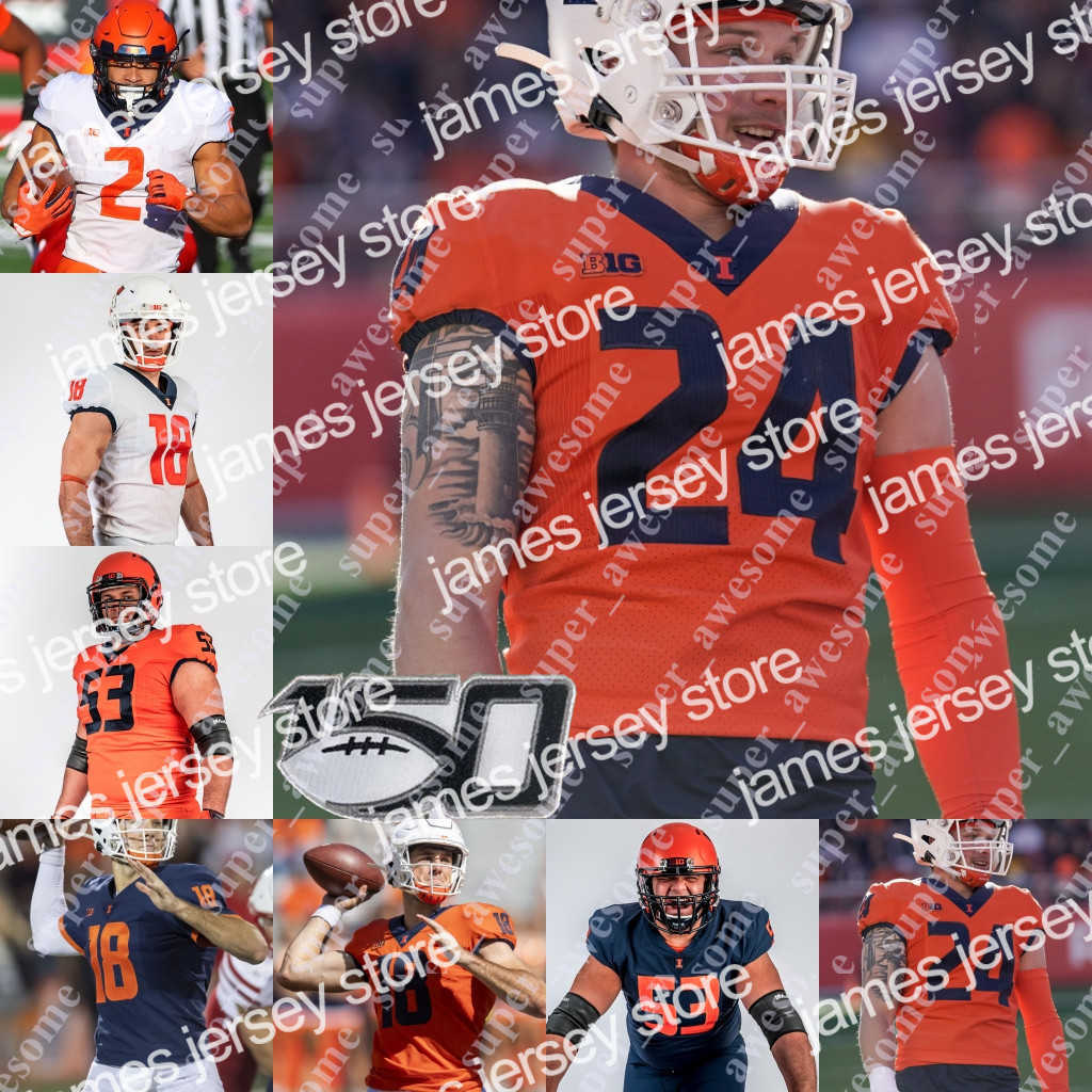 American College Football Wear NCAA Illinois Football Jersey Chase Hayden Donny Navarro Jartavius Martin Jake Hansen Kerby Joseph Devon Witherspoon Roderick Perr, Orange
American College Football Wear NCAA Illinois Football Jersey Chase Hayden Donny Navarro Jartavius Martin Jake Hansen Kerby Joseph Devon Witherspoon Roderick Perr, Orange