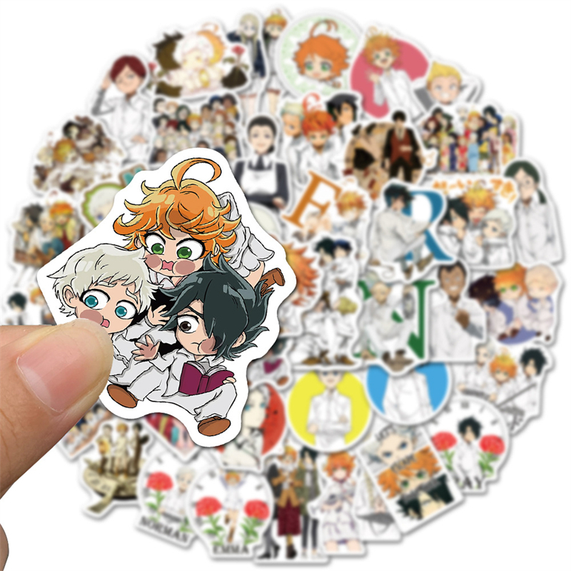 50Pcs Anime The Promised Neverland Stickers Emma Norman Ray Don Graffiti Kids Toy Skateboard car Motorcycle Bicycle Sticker Decals Wholesale