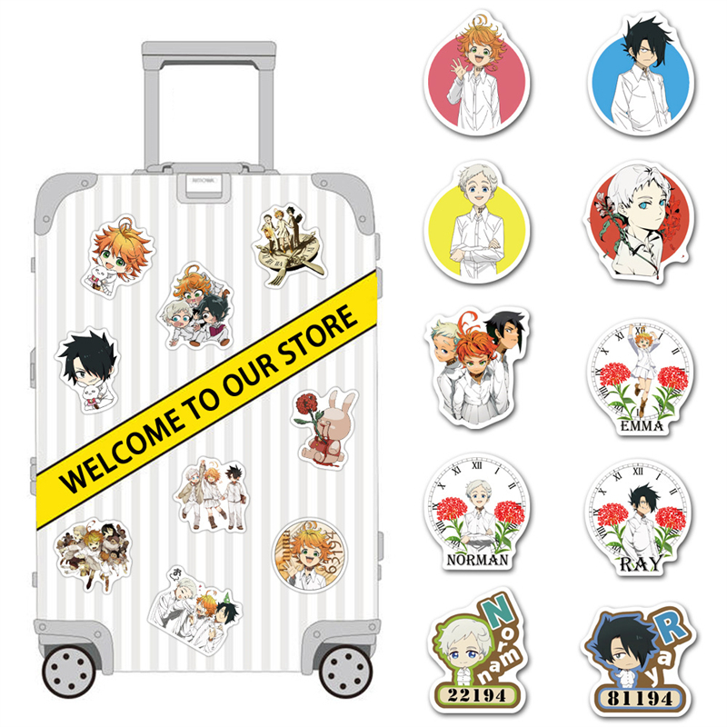 50Pcs Anime The Promised Neverland Stickers Emma Norman Ray Don Graffiti Kids Toy Skateboard car Motorcycle Bicycle Sticker Decals Wholesale