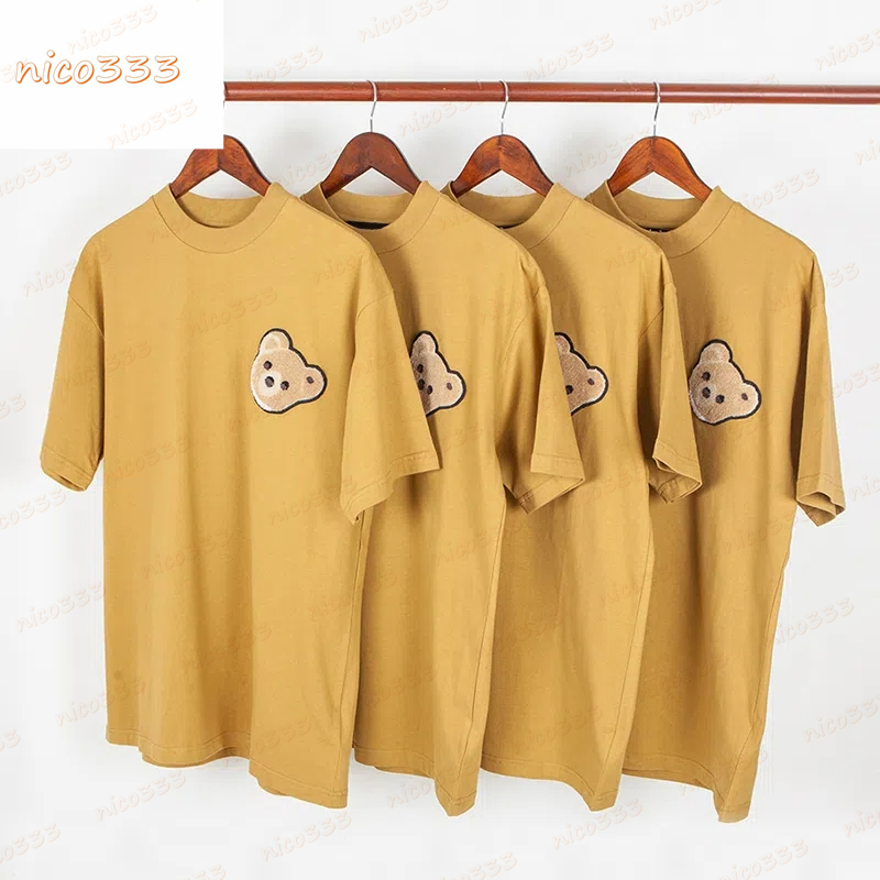 22ss New tee yellow breakaway bear flocked pattern limited mens couple yellow loose short sleeve women, 01.black
22ss New tee yellow breakaway bear flocked pattern limited mens couple yellow loose short sleeve women, 01.black