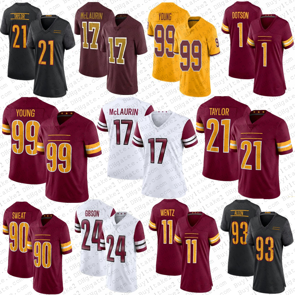Terry McLaurin 99 Chase Young Jahan Dotson Football Jersey Sean Taylor Carson Wentz Antonio Gibson Washingtons Montez Sweat Commanders John Riggins Jonathan Allen