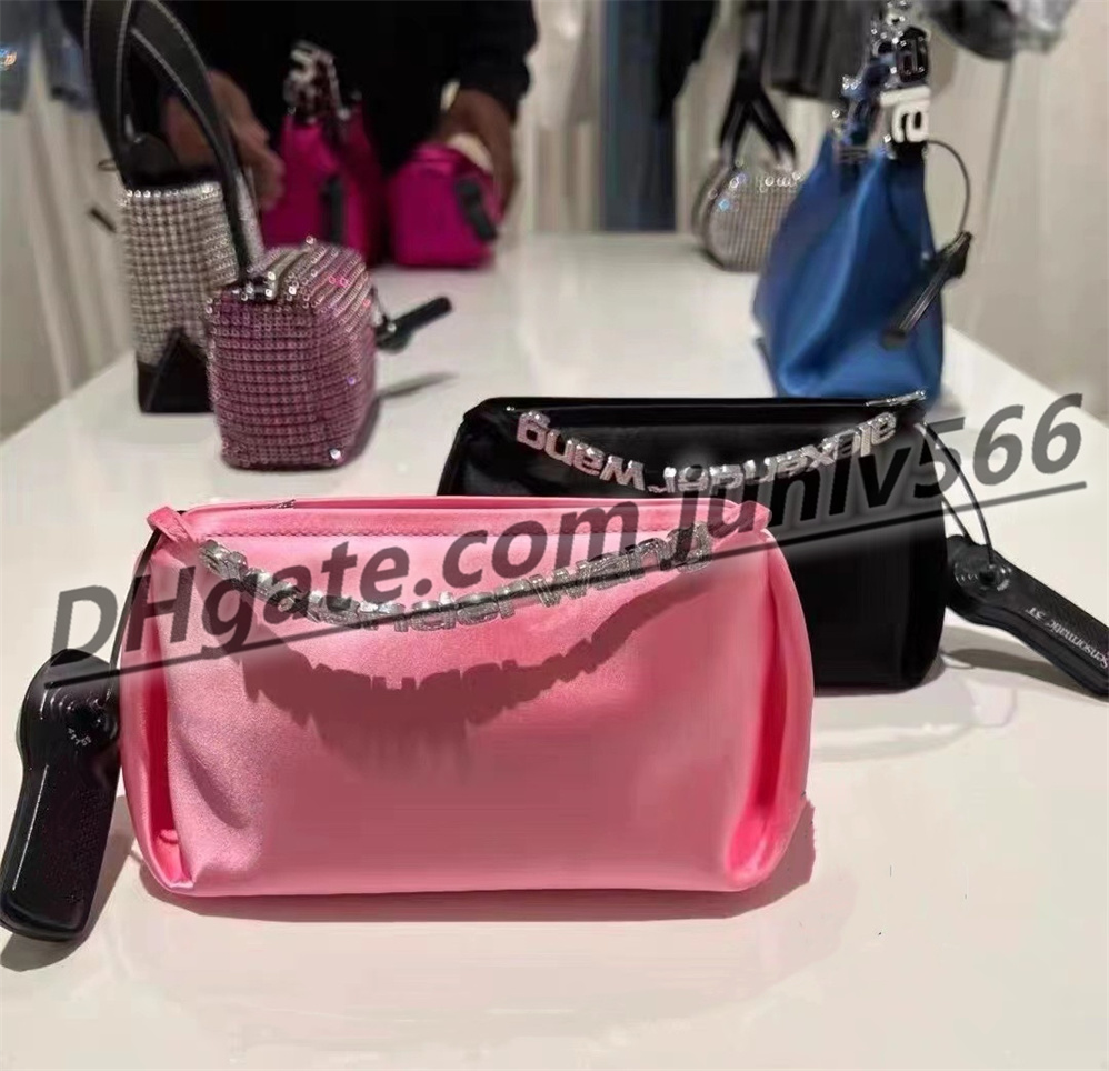 Luxury Designer handbags Clutch Bags for women HEIRESS satin tote bag with rhinestones Shoulder Strap cross body Letters Evening Bag Ladies crystal purse