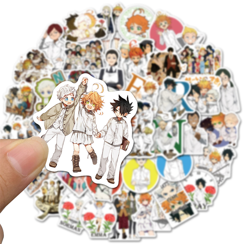 50Pcs Anime The Promised Neverland Stickers Emma Norman Ray Don Graffiti Kids Toy Skateboard car Motorcycle Bicycle Sticker Decals Wholesale