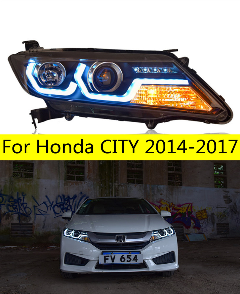 Car Styling Head Lamp For Honda City LED Headlight 14-18 Headlights City DRL Turn Signal High Beam Daytime Running Lights