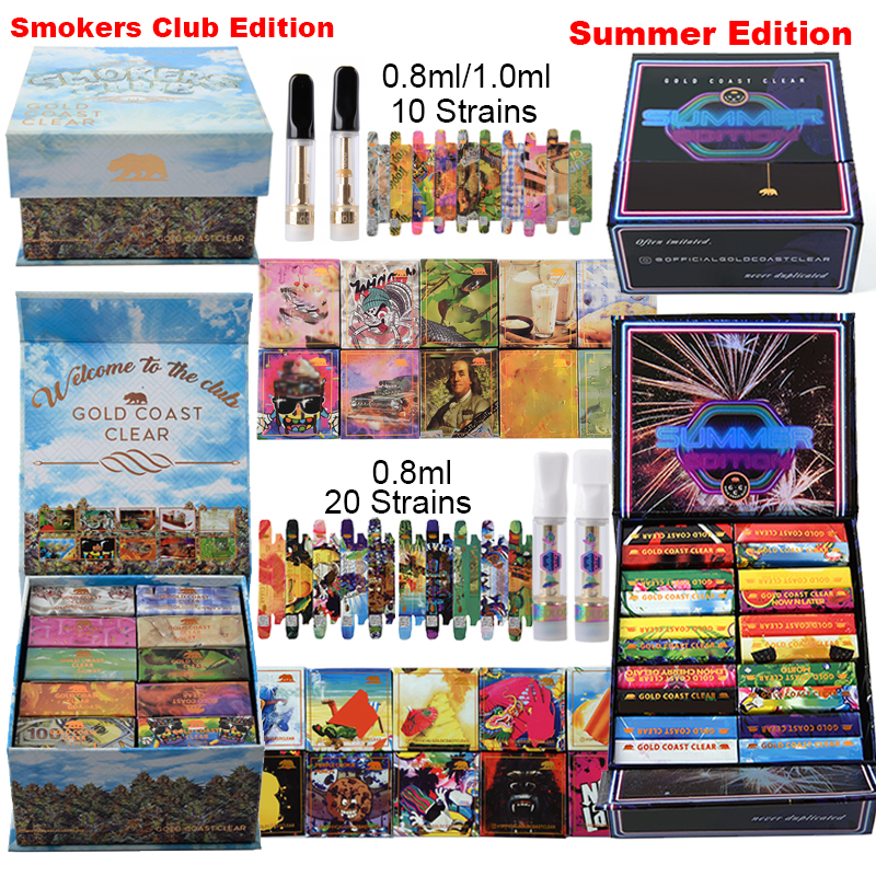 Gold Coast Clear Atomizers Smokers Club Summer Limited Edition Empty Vape Pen Cartridges Packaging 0.8ml 1ml Ceramic Carts 510 Thread Glass Thick Oil Wax Vaporizer
Gold Coast Clear Atomizers Smokers Club Summer Limited Edition Empty Vape Pen Cartridges Packaging 0.8ml 1ml Ceramic Carts 510 Thread Glass Thick Oil Wax Vaporizer