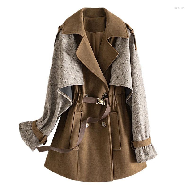 Women' Trench Coats Plaid Patchwork Double-Preasted Button Coat Women Spring Autumn Windbreaker Female Casual Belt Outerwear Cloak Overcoat, Picture color
Women' Trench Coats Plaid Patchwork Double-Preasted Button Coat Women Spring Autumn Windbreaker Female Casual Belt Outerwear Cloak Overcoat, Picture color
