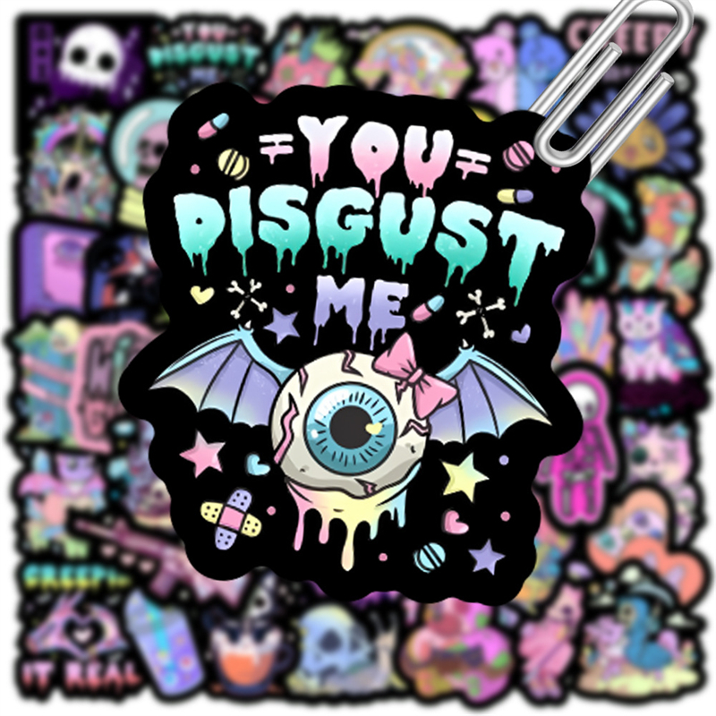 50pcs kawaii halloween stickers Purple Skull sticker gothic graffiti Stickers for DIY Luggage Laptop Motorcycle Sticke