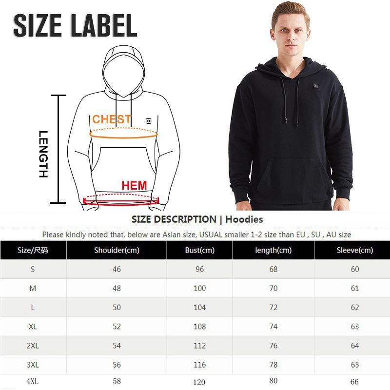 Men's Hoodies Sweatshirts Autumn men USB Heated jacket hoodies Fashion Long Sleeve Casual Coat women Sweatshirt With Hood Oversized Clothes 22101