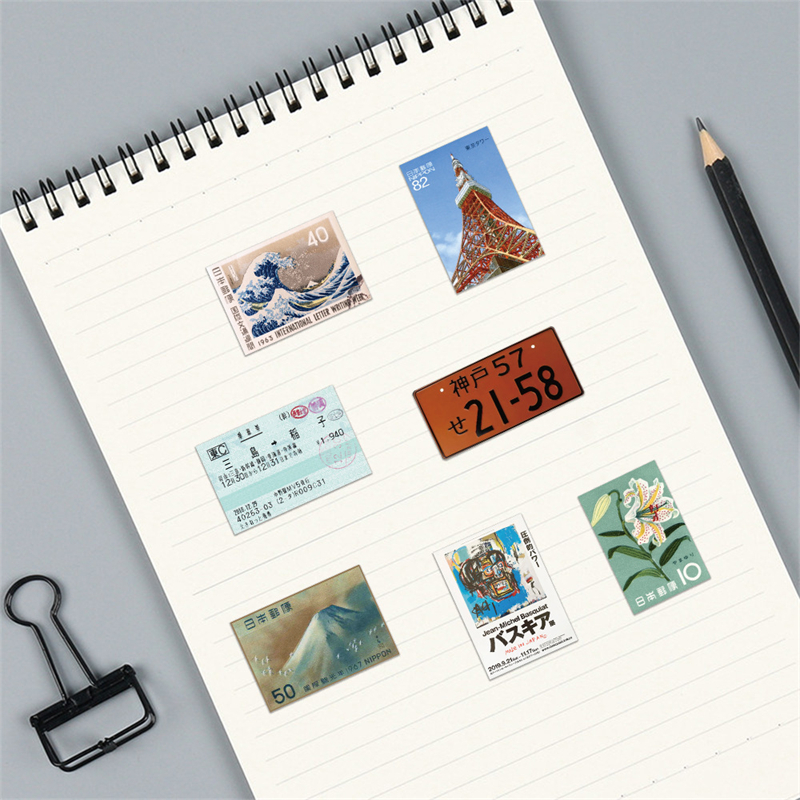 60pcs Tokyo Travel Souvenir Tickets Stickers Vintage Japan Ticket Graffiti Stickers Cartoon Decals Kids Toy DIY Suitcase Scrapbook Phone Laptop Sticke